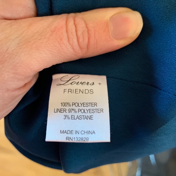 Lovers + Friends Small Cerulean Blue Lace Trimmed Dress - Picture 9 of 9